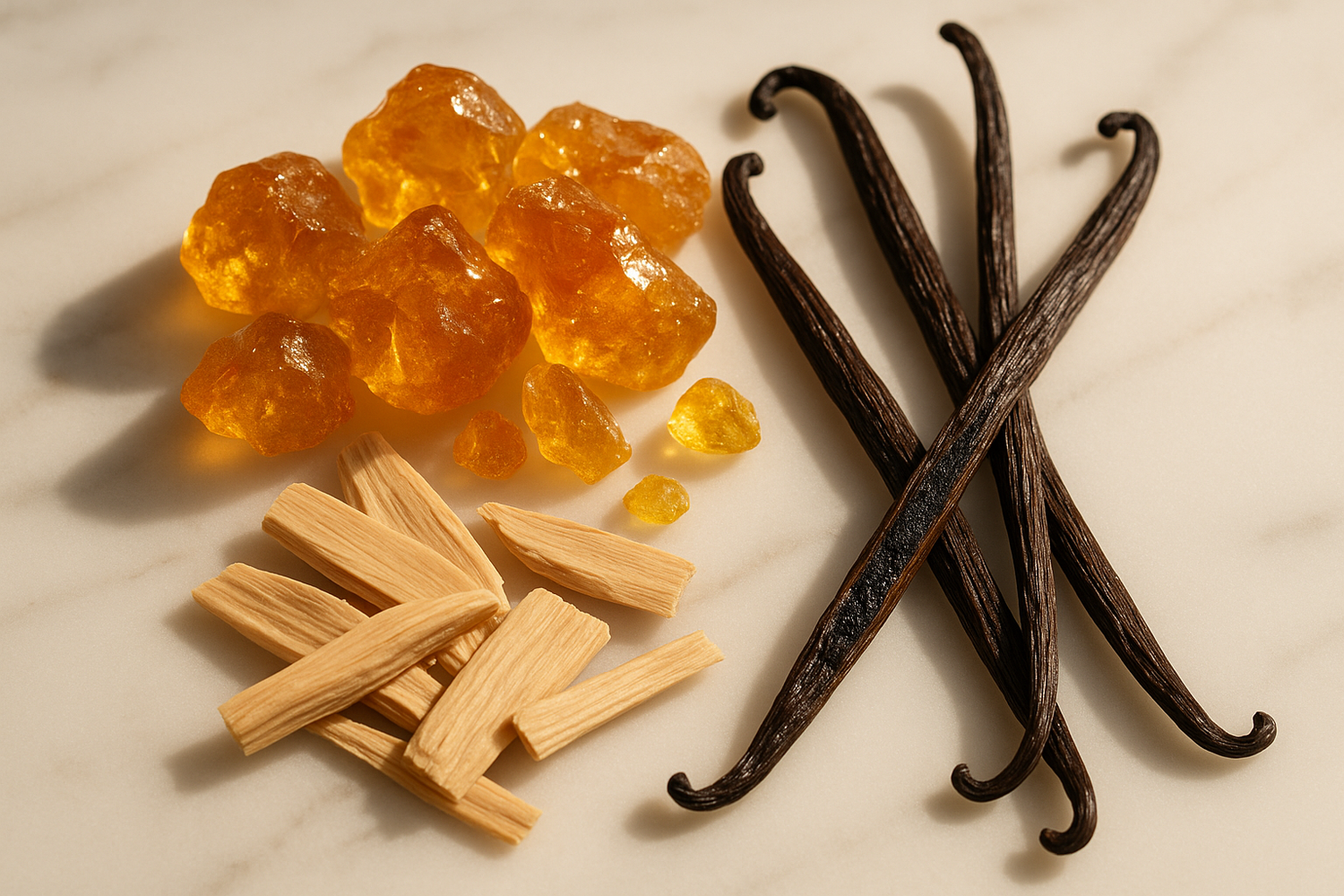 Give ingredient image - Amber, Vanilla, Sandalwood